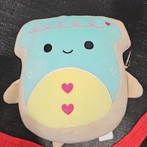 Cute Plush Sea Creature Pillow with Hearts - Aqua & Yellow